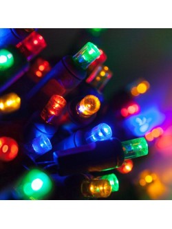 1000 LED spalvotos Kalėdinės lemputės juodais laidais