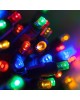 1000 LED spalvotos Kalėdinės lemputės juodais laidais