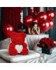 Kvepiantis meškiukas iš rožių Rose Bear, raudonas su širdele