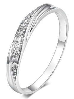 Žiedas su austriškais kristalais „Silver“