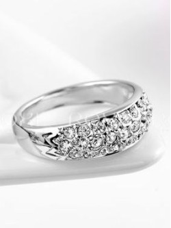 Žiedas su austriškais kristalais „Roxi Silver“