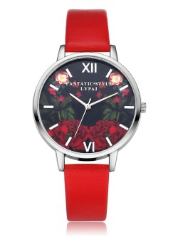 Laikrodis „LVPAI Red Flowers“